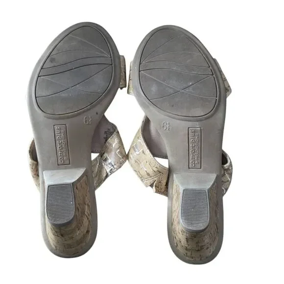 Comfort Plus by Predictions Size 6.5 Cork Print Low Heels - Picture 7 of 7